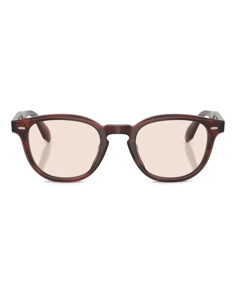 Oliver Peoples N.01 tortoiseshell-effect round-frame glasses - Braun Braun