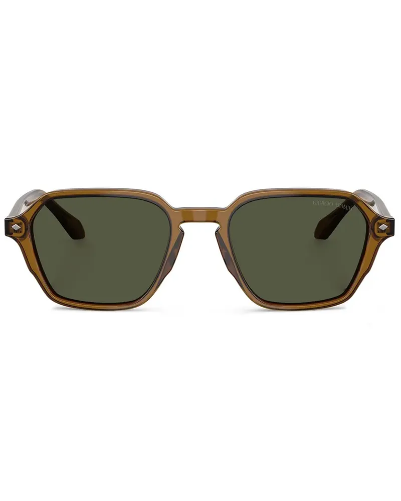 Giorgio Armani Sonnenbrille mit eckigem Gestell - Grün Grün