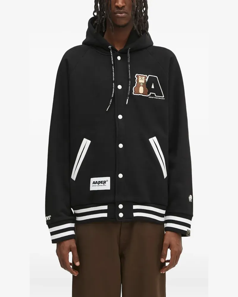 BAPE Hoodie im College-Look - Schwarz Schwarz