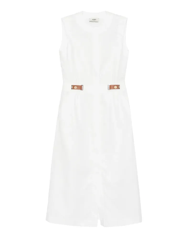 Fendi Ärmelloses Kleid mit Bindegürtel - Weiß Weiß