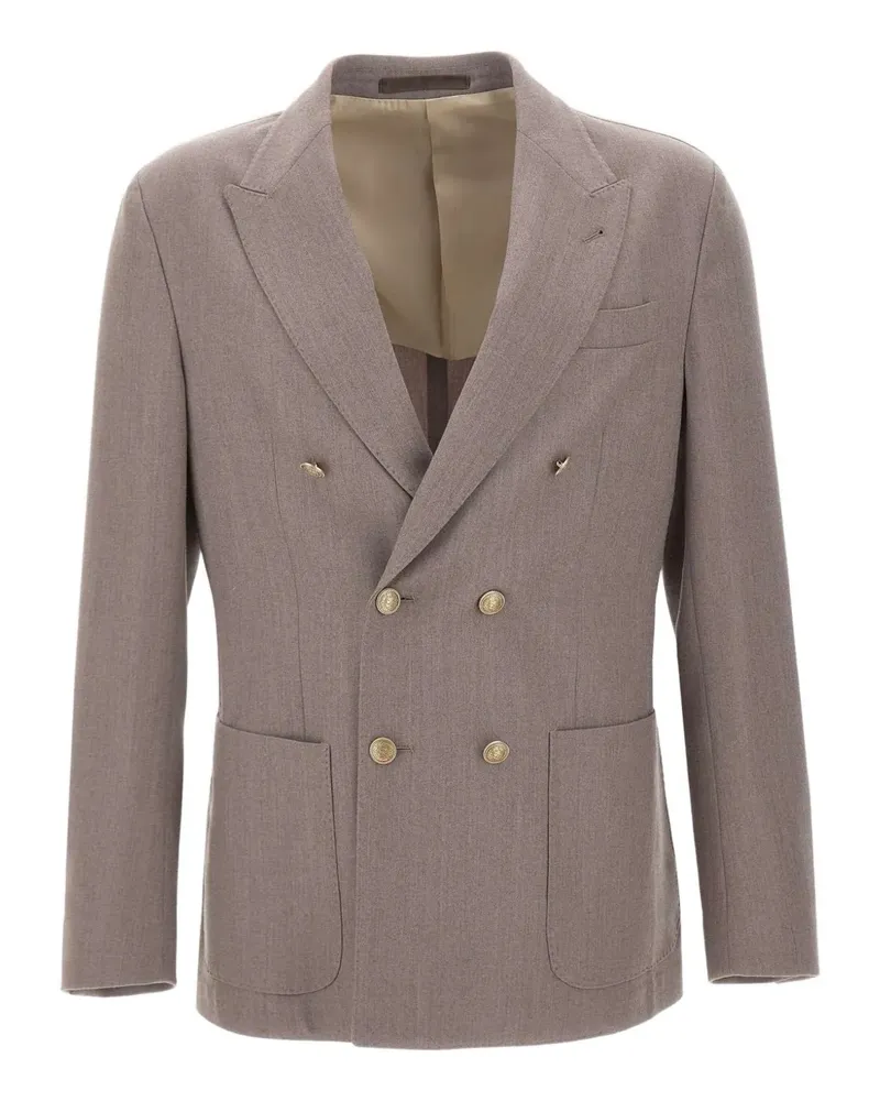 Eleventy peak-lapels double-breasted blazer - Nude Nude