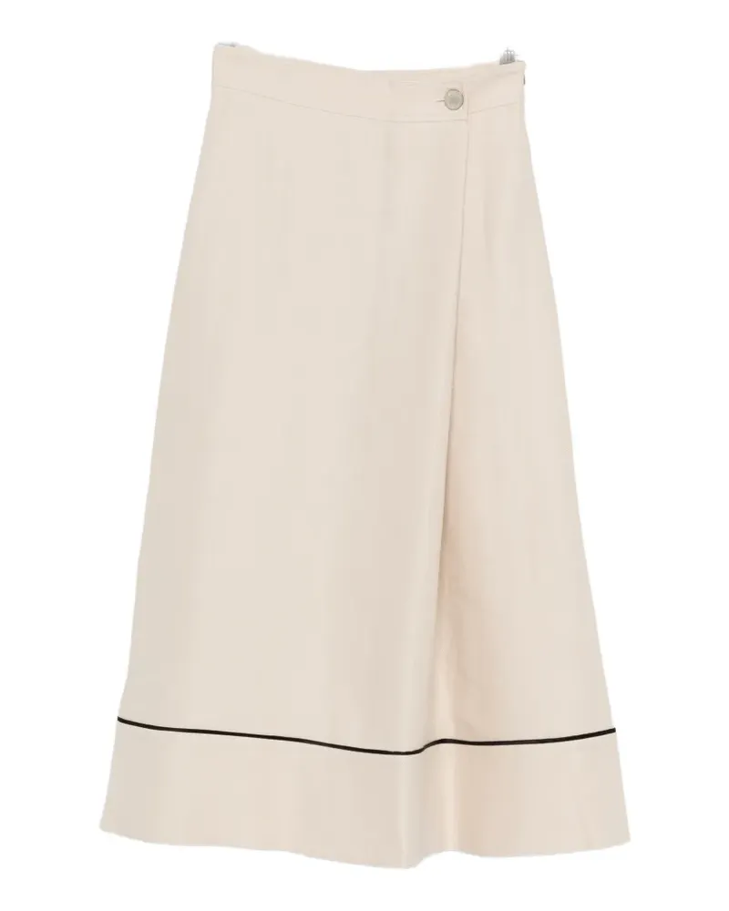 AGNONA contrast-trim midi skirt - Nude Nude