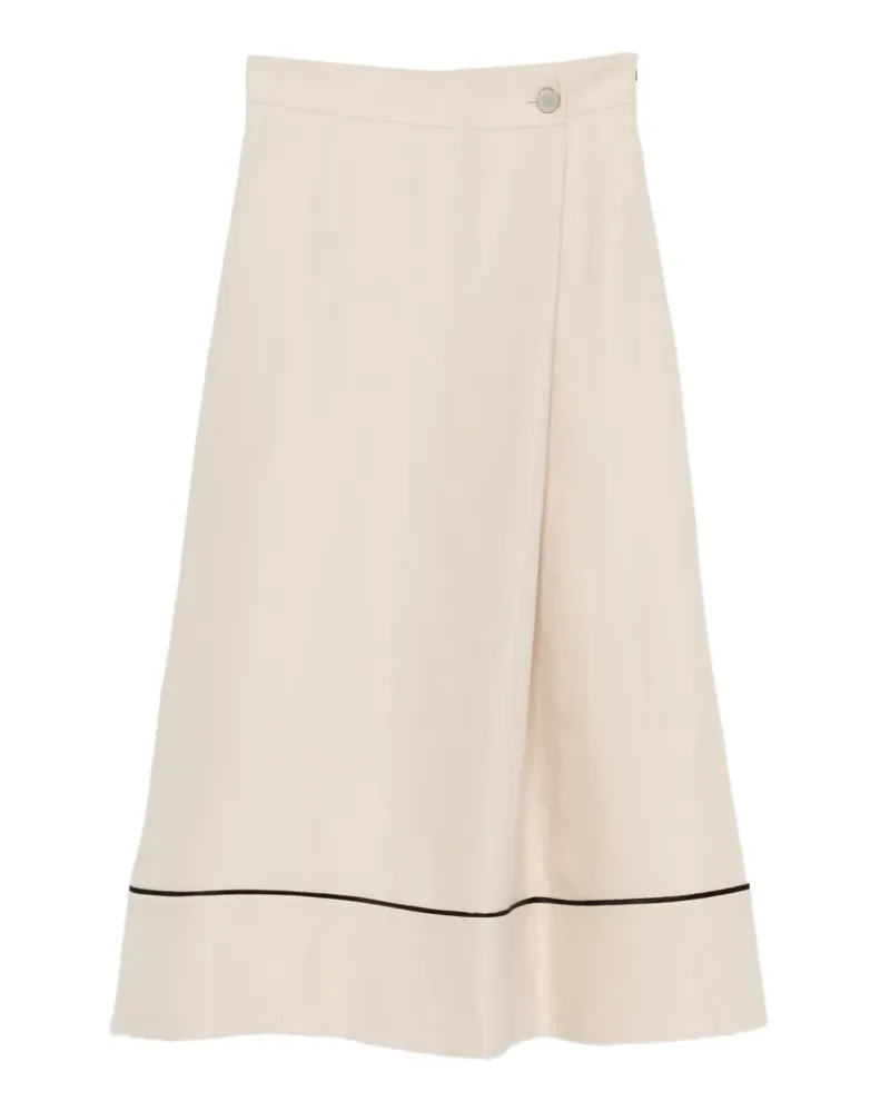 AGNONA contrast-trim midi skirt - Nude Nude