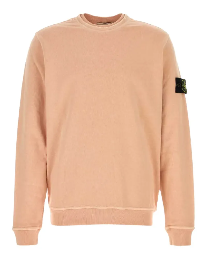 Stone Island logo-patch old effect sweater - Orange Orange