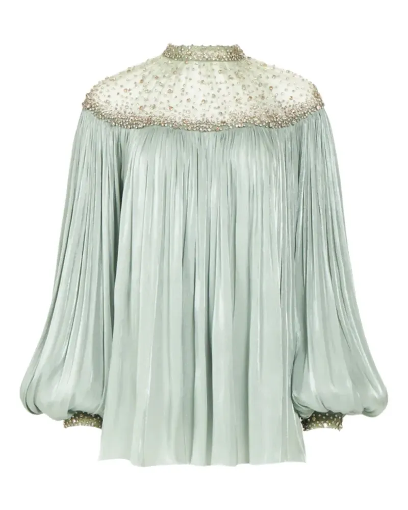 COSTARELLOS Timea Bluse mit Kristallen - Grün Grün