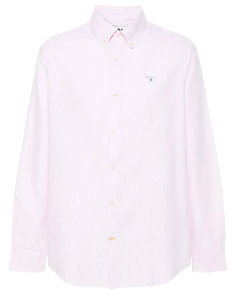 Barbour Gestreiftes Hemd mit Logo-Stickerei - Rosa Rosa