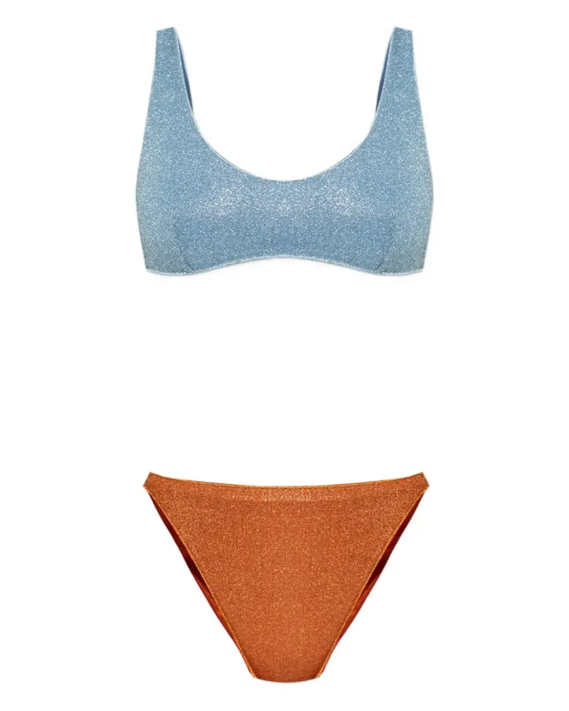 Oséree Zweifarbiger Bikini mit Glitter - Blau Blau