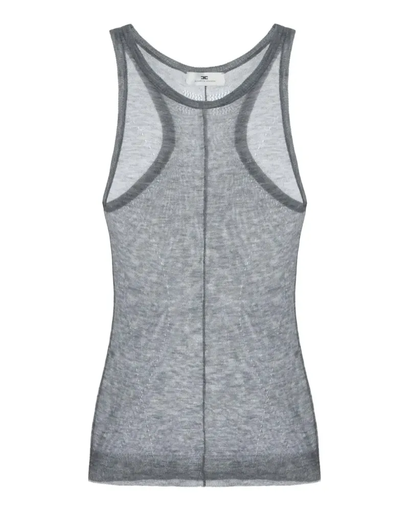Elisabetta Franchi wool top with ribbing - Grau Grau
