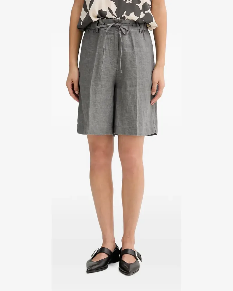 Marc O'Polo Bundfaltenshorts mit Gürtel - Grau Grau