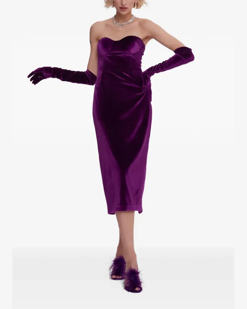 Romeo Gigli Milano Carmen strapless midi dress - Violett Violett