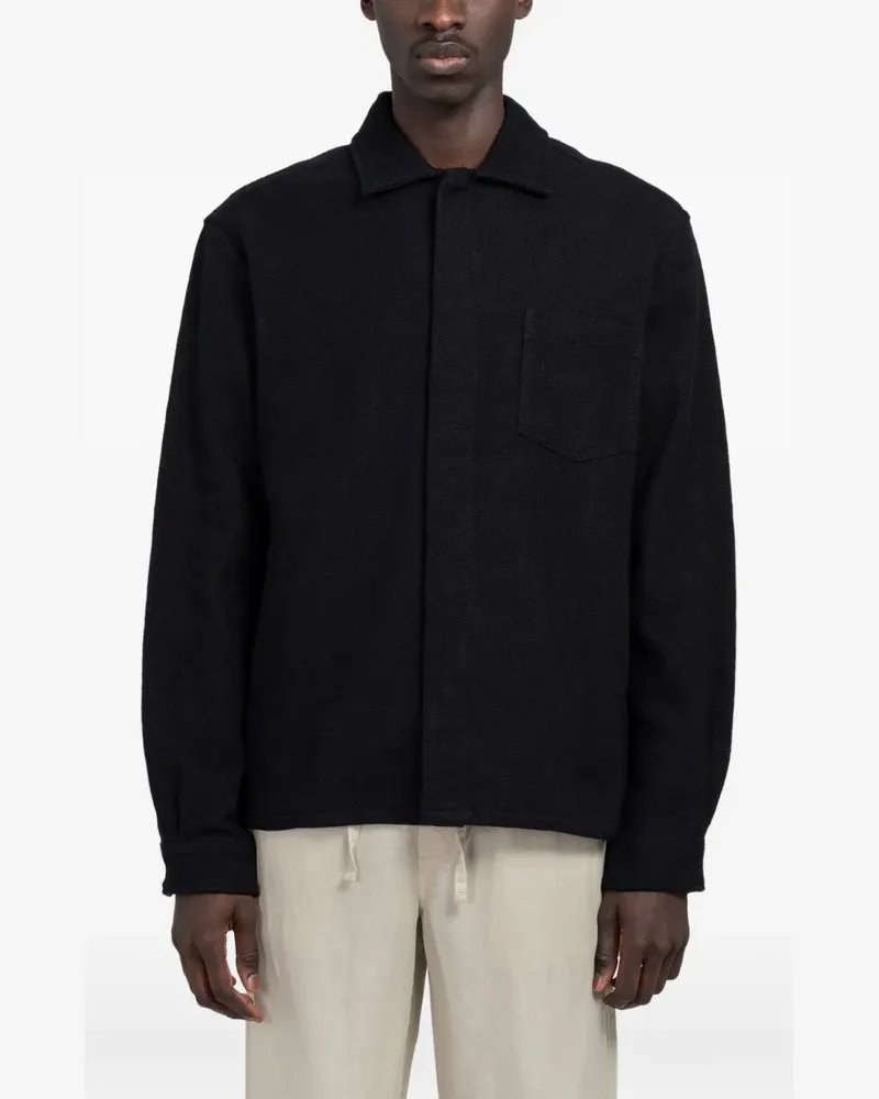 Minimum Brock Ovz patch-pocket concealed-fastening jacket - Schwarz Schwarz