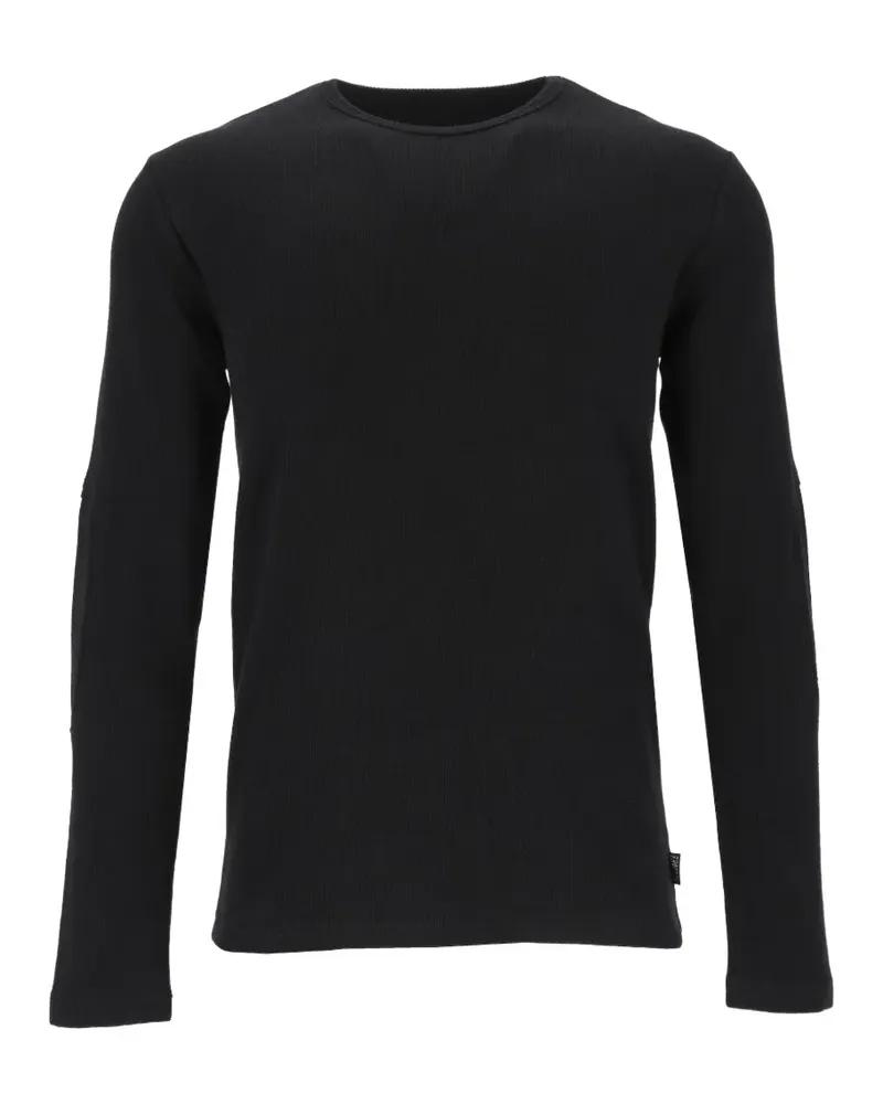 Maison Margiela Gerippter Pullover mit Ellbogen-Patch - Schwarz Schwarz