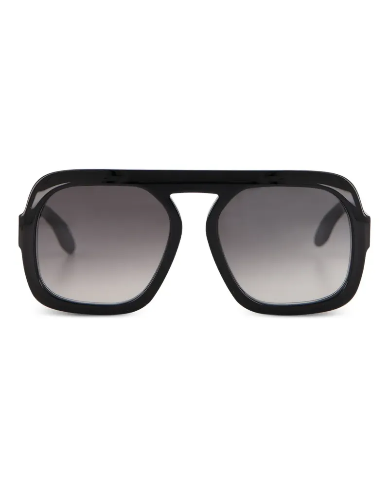 Emmanuelle Khanh 1997 Sonnenbrille mit Oversized-Gestell - Schwarz Schwarz