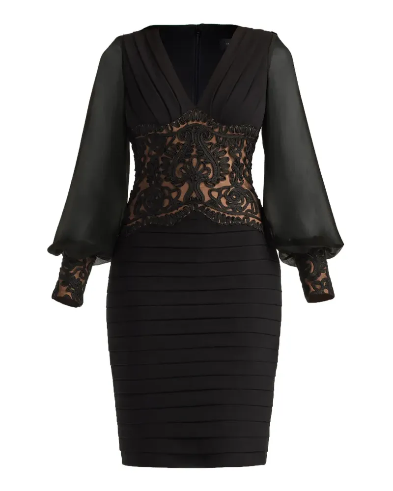 Tadashi Shoji Niema balloon sleeve embroidery dress - Schwarz Schwarz