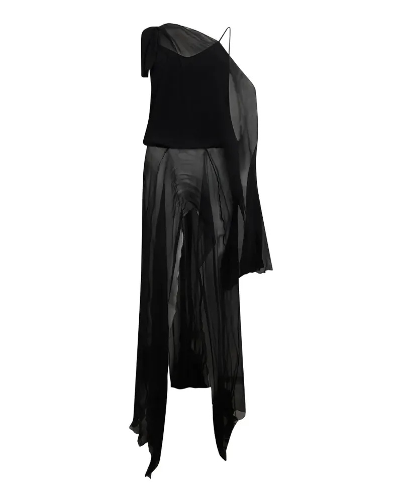Alberta Ferretti Drapiertes Kleid im asymmetrischen Look - Schwarz Schwarz
