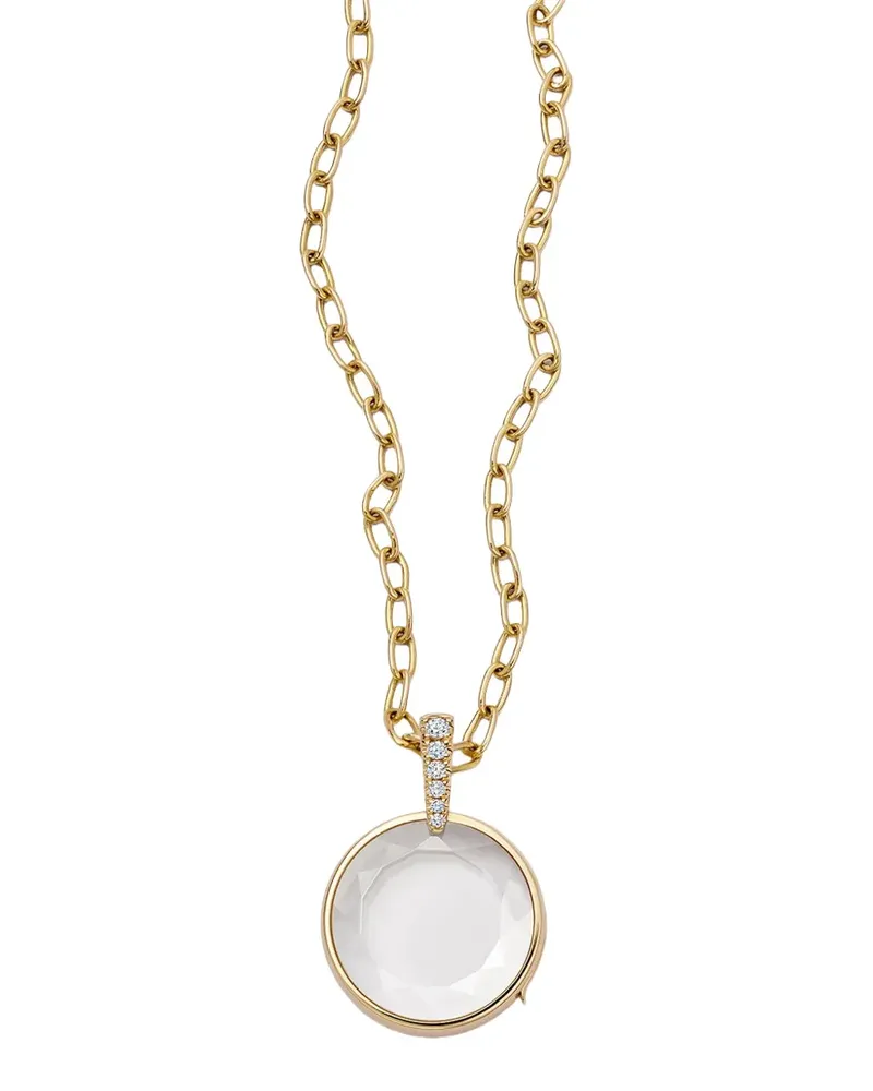 Loquet 18K yellow gold diamond Lyra Locket necklace Gold