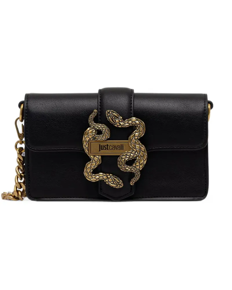 Just Cavalli snake-plaque chain-strap mini bag - Schwarz Schwarz