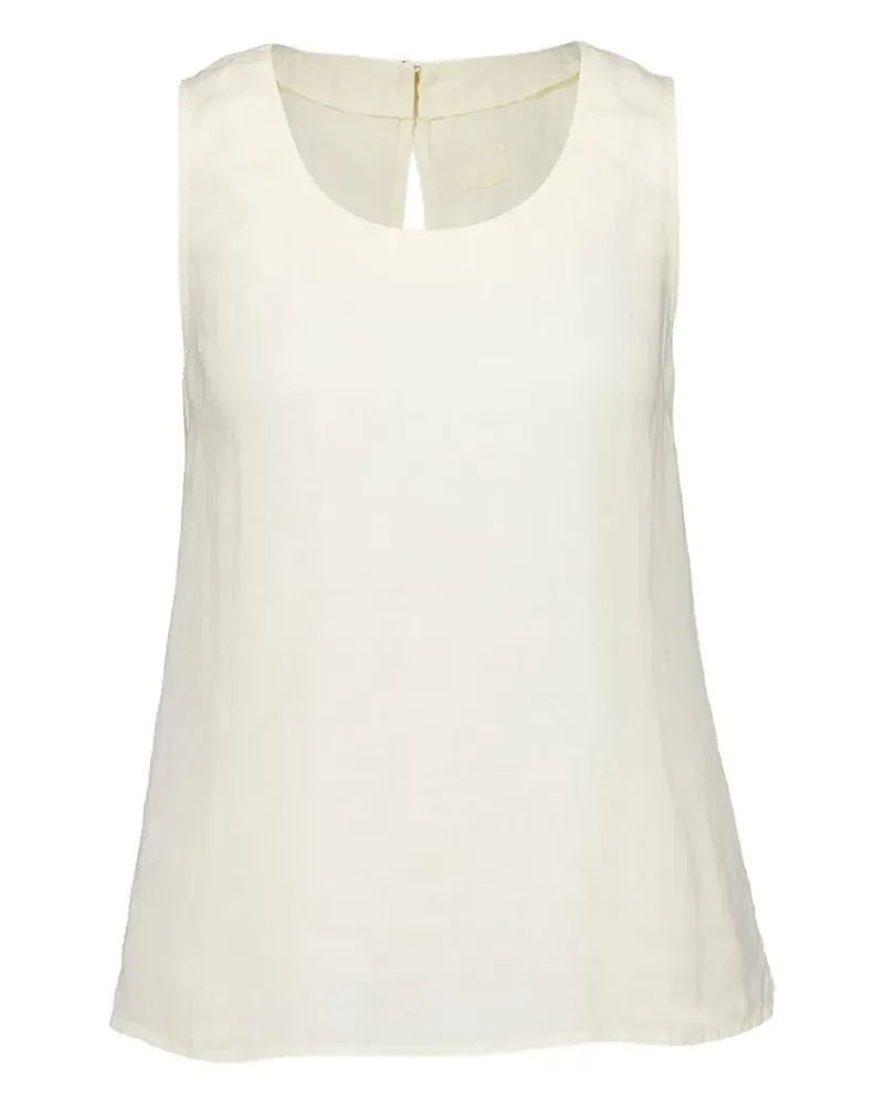 120% Lino Leinen-Top mit Cut-Out - Weiß Weiß