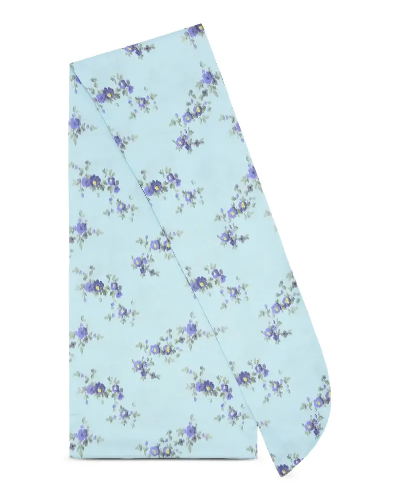Ganni Schal mit Blumenmotiv - Blau Blau