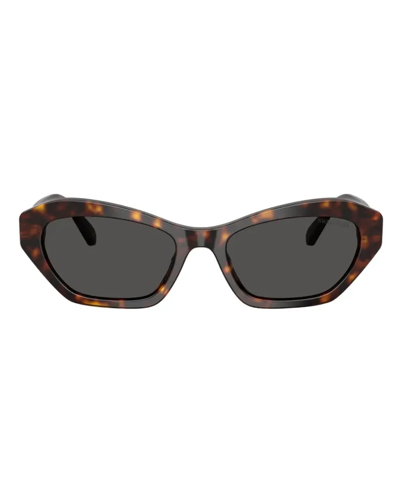 Swarovski Sonnenbrille in Schildpattoptik mit Kristallen - Braun Braun