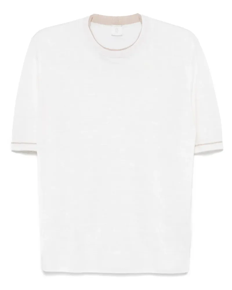 Eleventy T-Shirt aus Leinen - Nude Nude