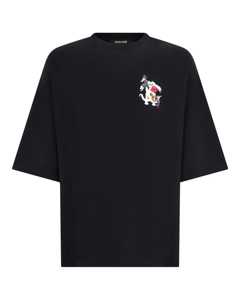 Roberto Cavalli logo-print T-shirt - Schwarz Schwarz