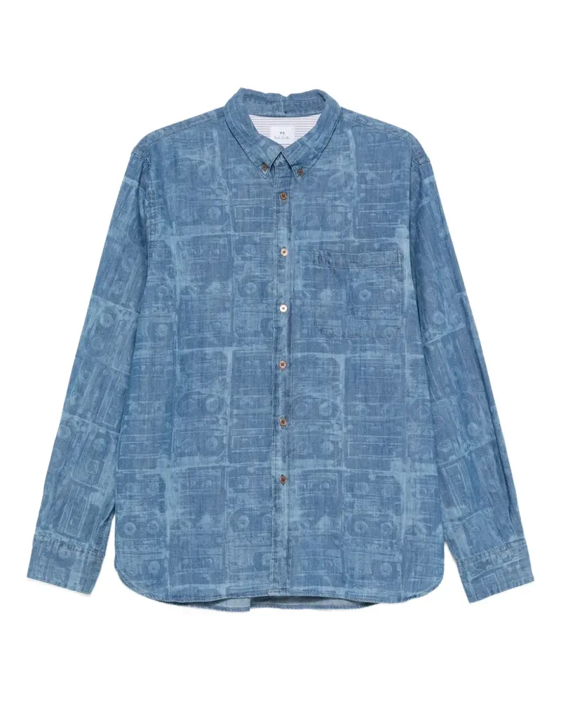 Paul Smith Hemd mit Kassette-Print - Blau Blau