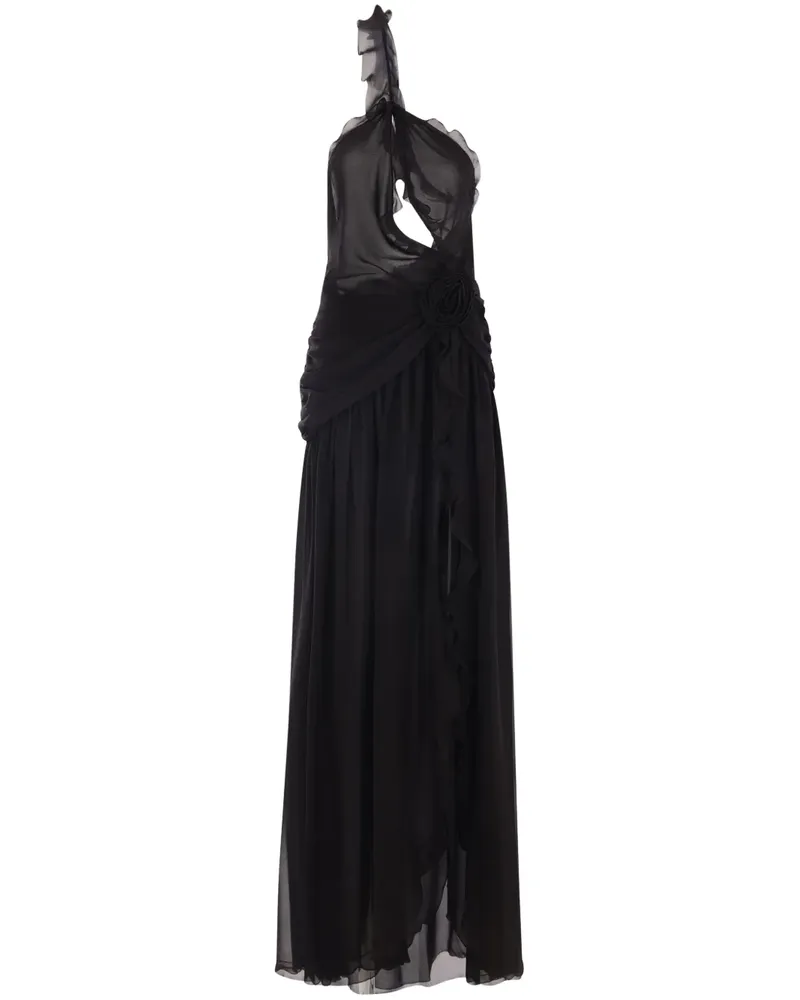 Blumarine Georgette-Abendkleid - Schwarz Schwarz