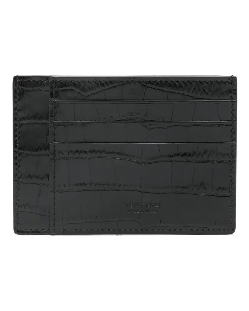 Tom Ford crocodile-embossed card holder - Schwarz Schwarz