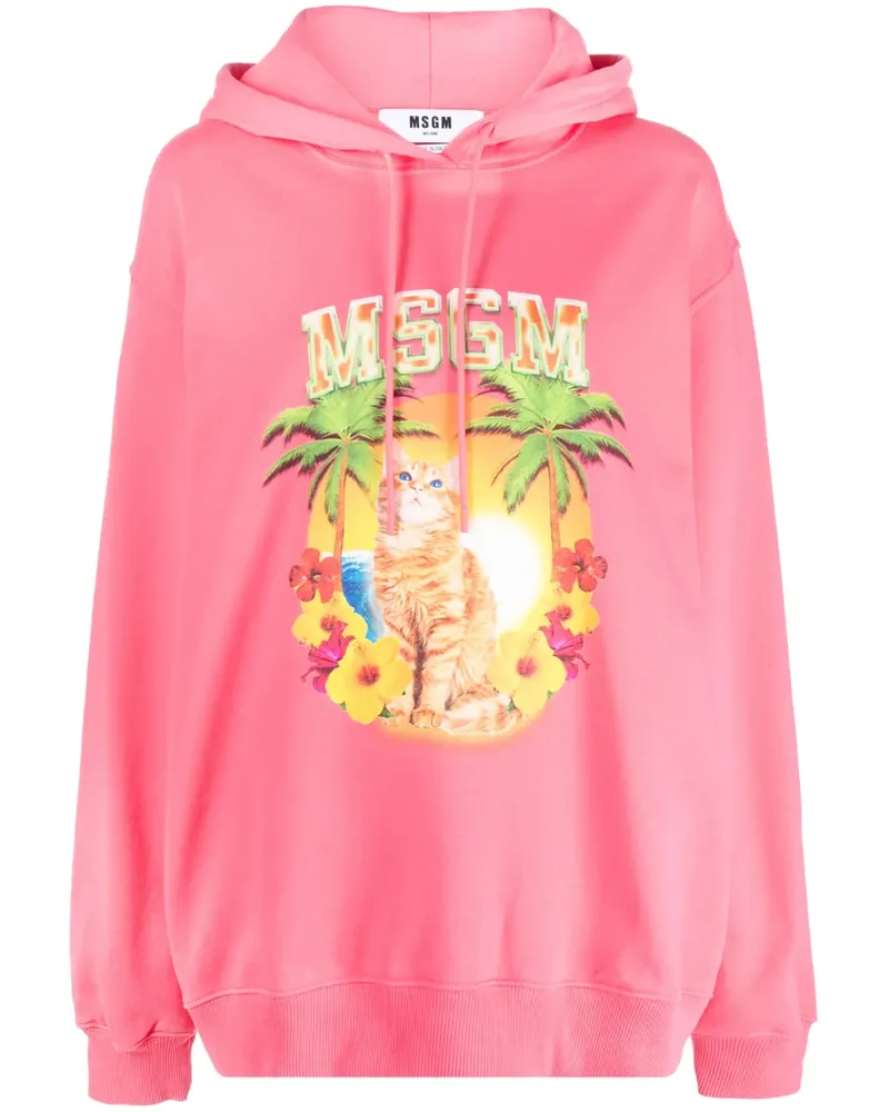 MSGM Hoodie mit grafischem Print - Rosa Rosa