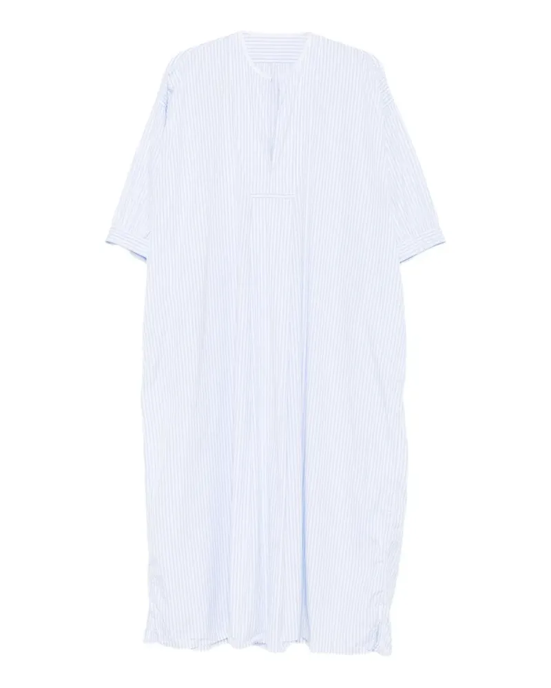 Daniela Gregis Langarm-Midikleid mit Längsstreifen - Weiß Weiß