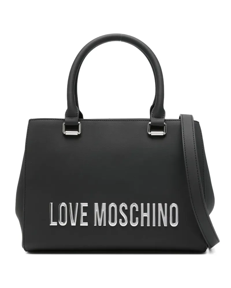 Moschino Schultertasche mit Logo - Schwarz Schwarz
