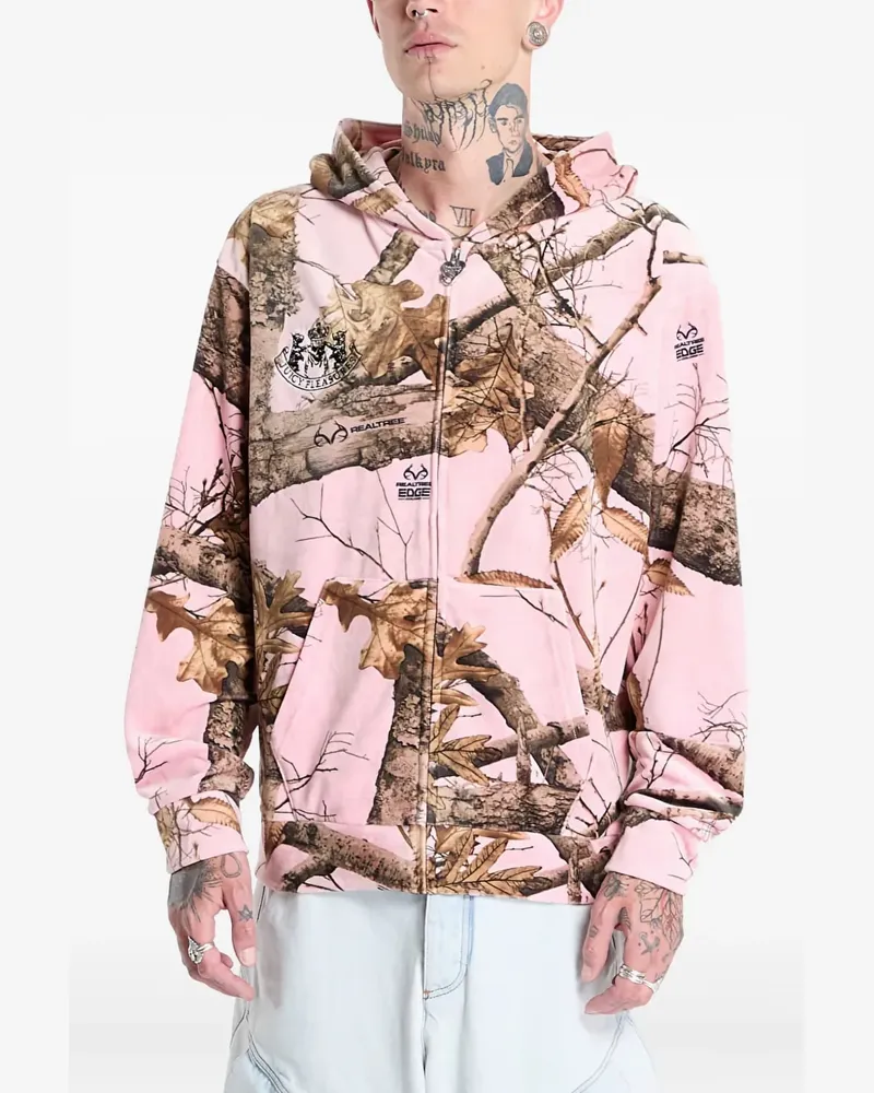 PLEASURES Kapuzenjacke mit Baum-Print - Rosa Rosa