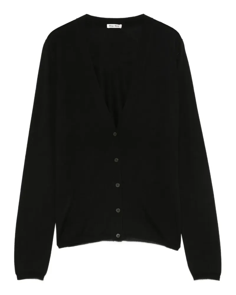 Miu Miu Cardigan mit V-Ausschnitt - Schwarz Schwarz