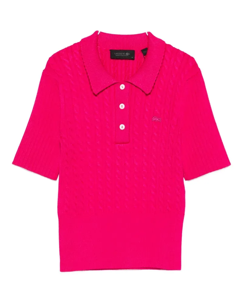 Lacoste Poloshirt mit Zopfmuster - Rosa Rosa