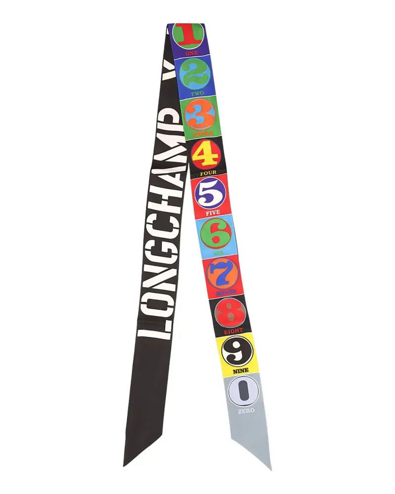 Longchamp Schal mit Nummern-Print - Schwarz Schwarz