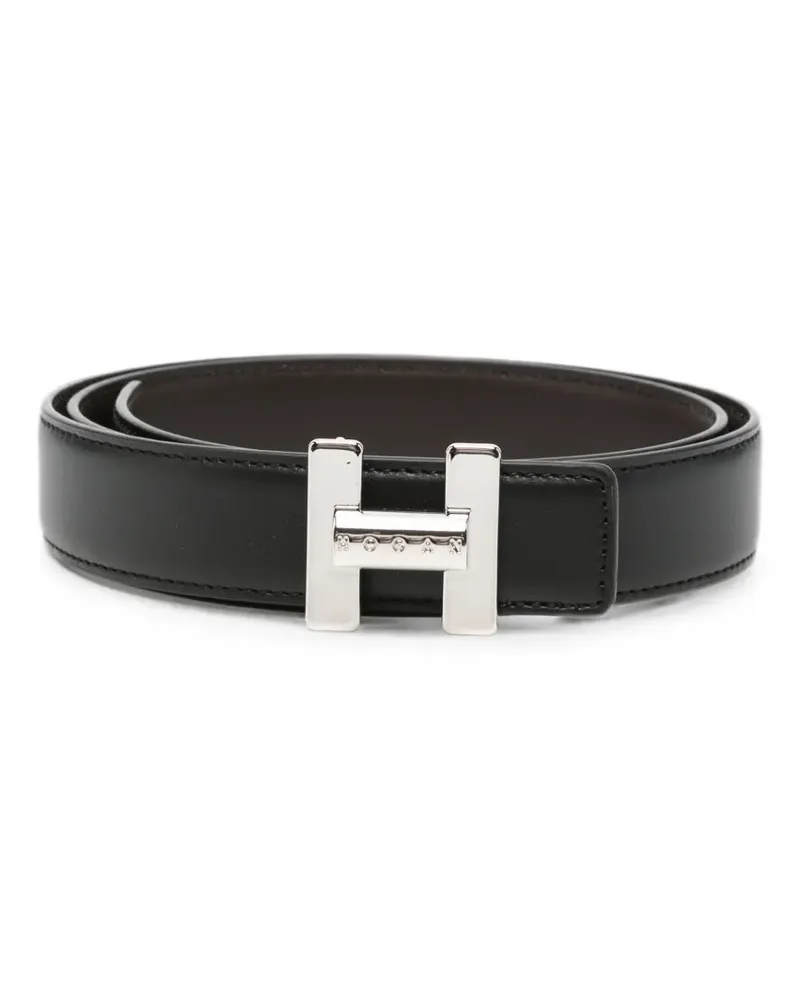 Hogan H-logo buckle leather belt - Schwarz Schwarz