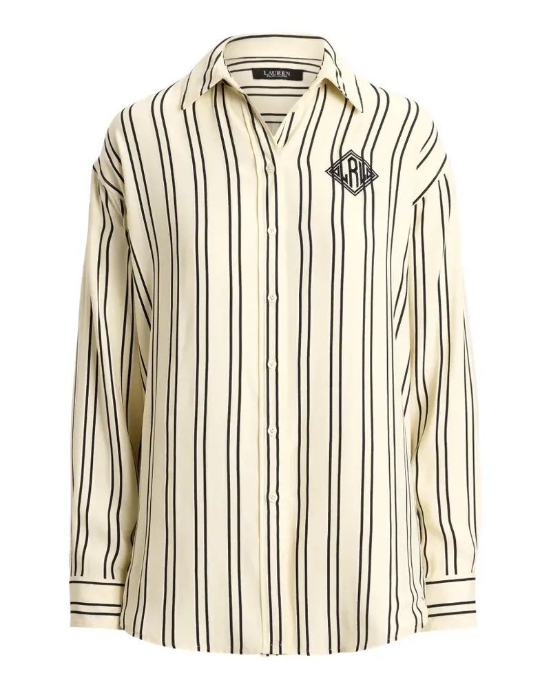 Ralph Lauren Gestreiftes Hemd mit Logo-Stickerei - Nude Nude