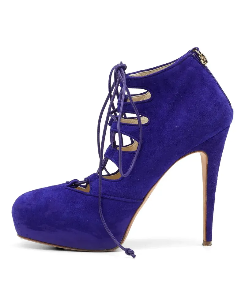 Brian Atwood lace-up suede ankle boots - Violett Violett