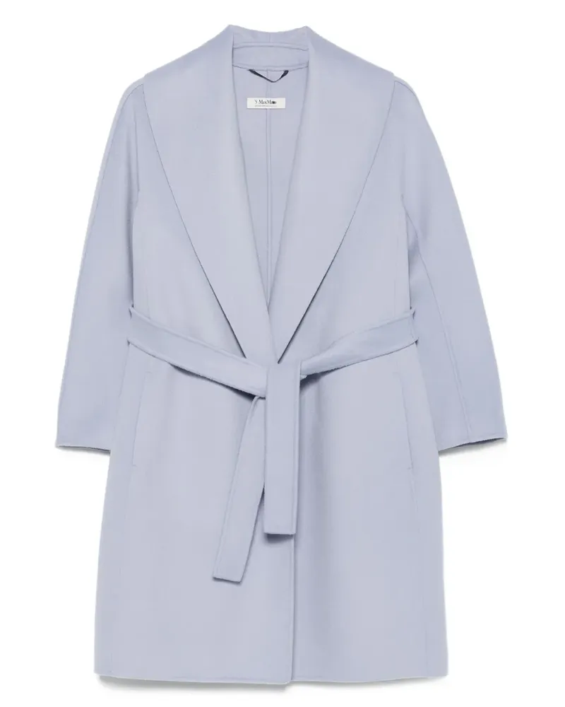 Max Mara Gewickelter Mantel mit Gürtel - Blau Blau