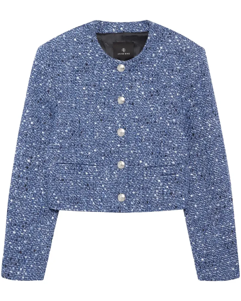 Anine Bing Jacke aus Tweed - Blau Blau