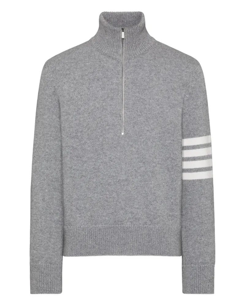 Thom Browne Reißverschluss-Pullover mit Streifendetail - Grau Grau