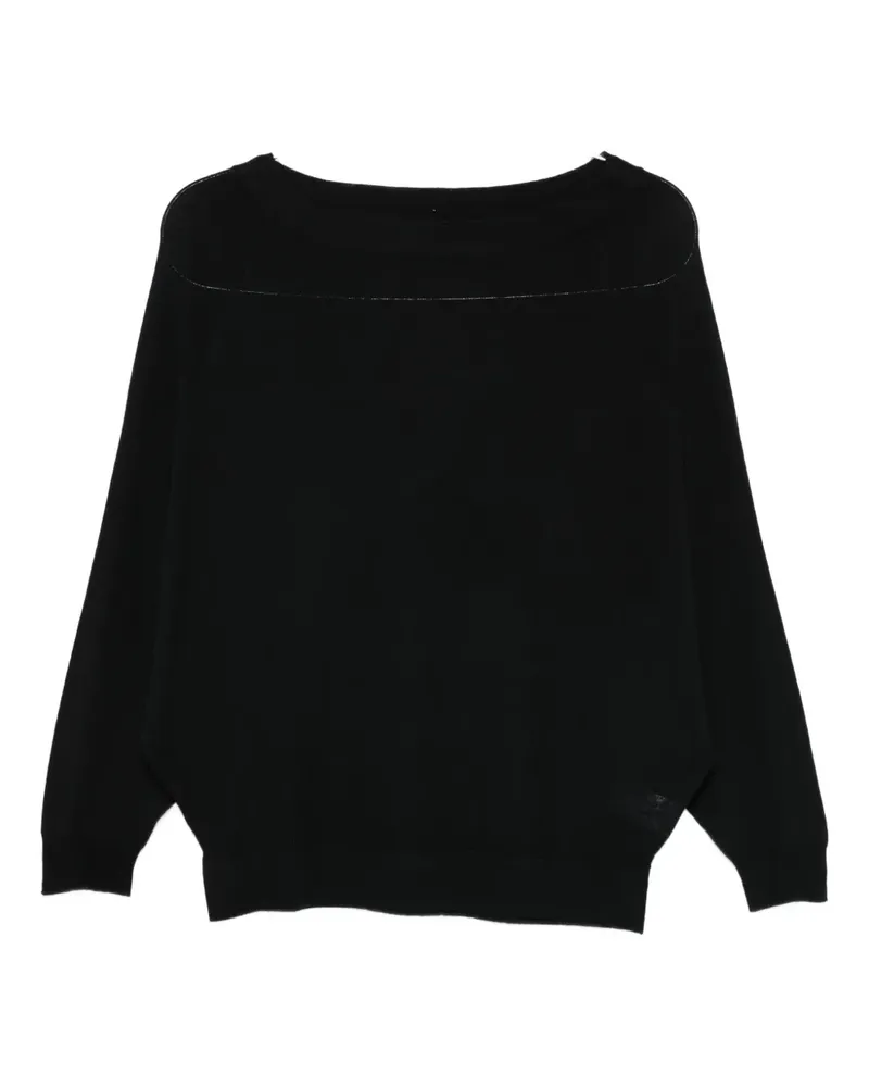 Majestic merino wool sweatshirt - Schwarz Schwarz