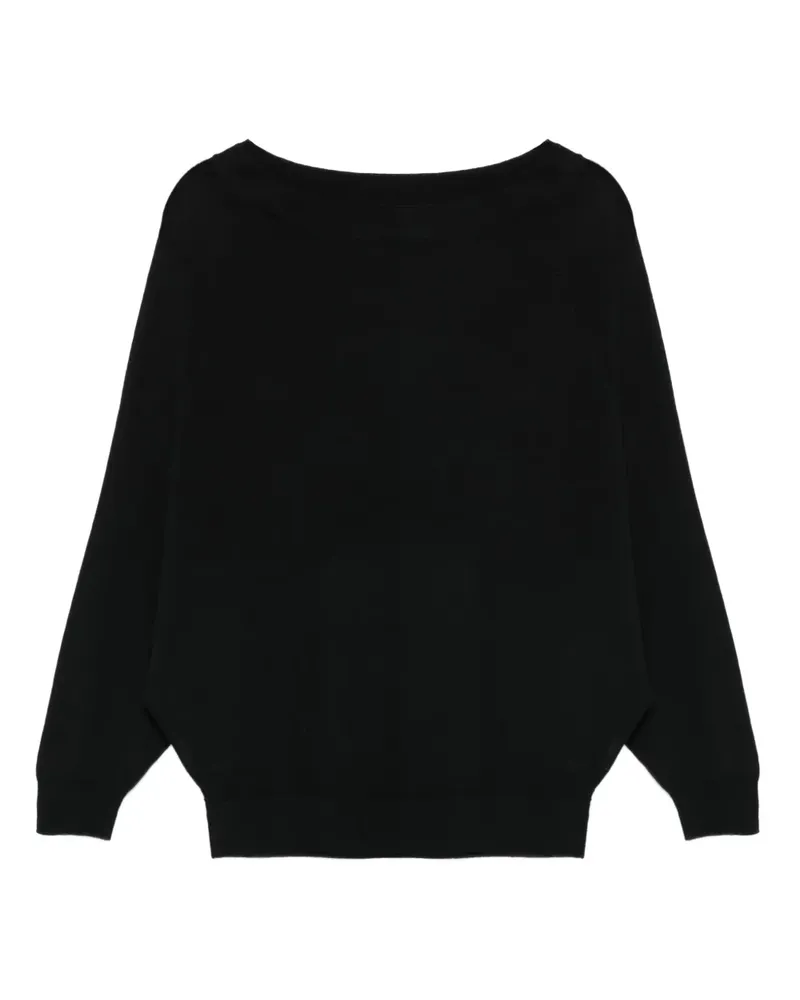 Majestic Sweatshirt aus Merinowolle - Schwarz Schwarz
