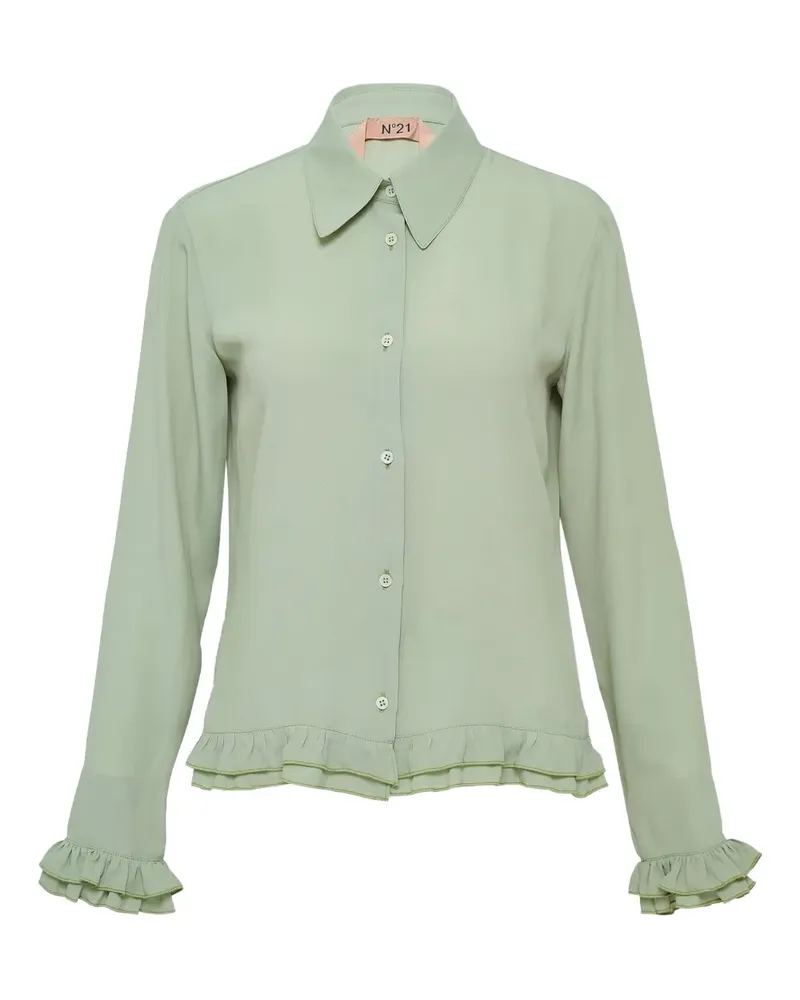 N° 21 T-Shirt mit Rüschenborten - Grün Grün