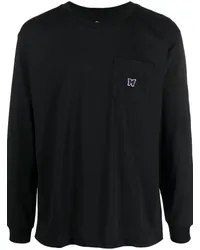 NEEDLES Langarmshirt mit Logo-Applikation Schwarz