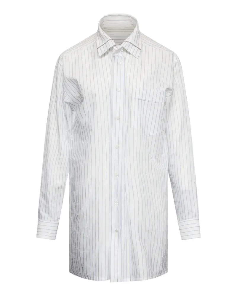 Maison Margiela striped-pattern oversized shirt - Weiß Weiß