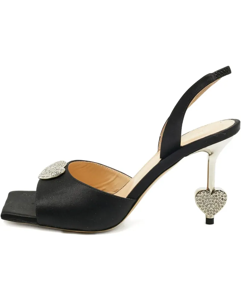 Mach & Mach heart-embellishment slingback sandals - Schwarz Schwarz