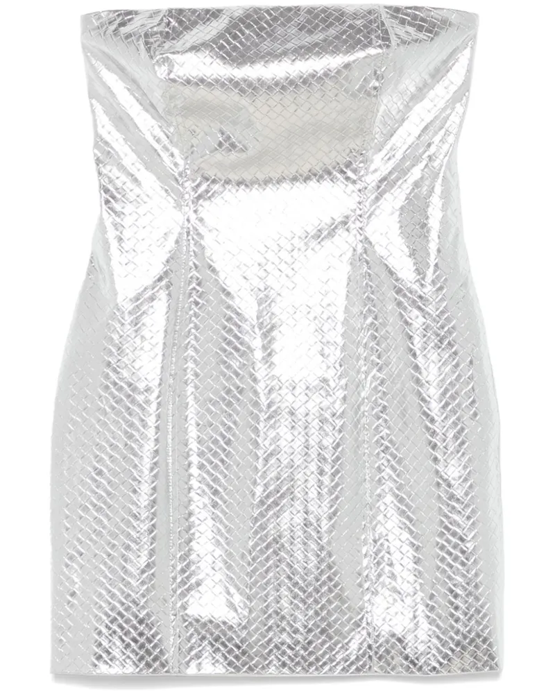 ROTATE Birger Christensen Gewebtes Minikleid - Silber Silber