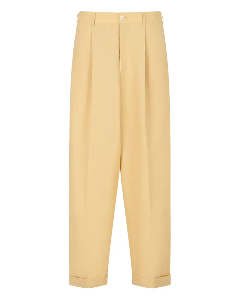 Marni Plissierte Hose mit Stretchbund - Gelb Gelb